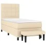 Box spring bed with cream fabric mattress 90x190 cm by , Beds and slatted bases - Ref: Foro24-3136562, Price: 390,84 €, Disco...