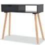 Solid pine wood console table 80x30x72 cm black by vidaXL, Side tables - Ref: Foro24-244738, Price: 89,43 €, Discount: %
