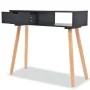 Solid pine wood console table 80x30x72 cm black by vidaXL, Side tables - Ref: Foro24-244738, Price: 89,43 €, Discount: %