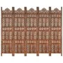 Faltiges handgeschnitztes Paravent mit 5 Paneelen aus braunem Mangoholz, 200x165 cm. von , Raumteiler - Ref: Foro24-285326, P...