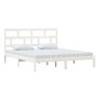 Estructura cama de madera maciza blanca super king 180x200 cm