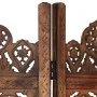 Faltiges handgeschnitztes Paravent mit 5 Paneelen aus braunem Mangoholz, 200x165 cm. von , Raumteiler - Ref: Foro24-285326, P...
