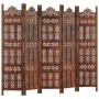 Biombo 5 paneles tallado a mano madera mango marrón 200x165 cm by , Room dividers - Ref: Foro24-285326, Price: 314,47 €, Disc...
