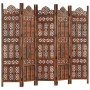 Biombo 5 paneles tallado a mano madera mango marrón 200x165 cm by , Room dividers - Ref: Foro24-285326, Price: 314,47 €, Disc...