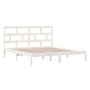 Estructura cama de madera maciza blanca super king 180x200 cm