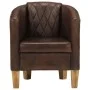 Sillón con diseño de cubo cuero auténtico marrón oscuro by , Armchairs - Ref: Foro24-359640, Price: 282,51 €, Discount: %