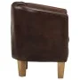 Sillón con diseño de cubo cuero auténtico marrón oscuro by , Armchairs - Ref: Foro24-359640, Price: 282,51 €, Discount: %
