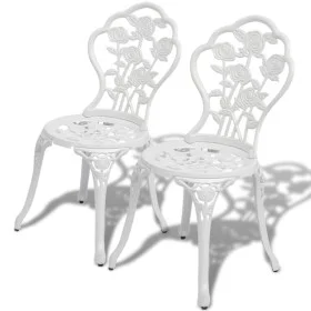 Sillas de jardín bistró 2 unidades aluminio fundido blanco de vidaXL, Sillas de jardín - Ref: Foro24-43176, Precio: 144,43 €,...