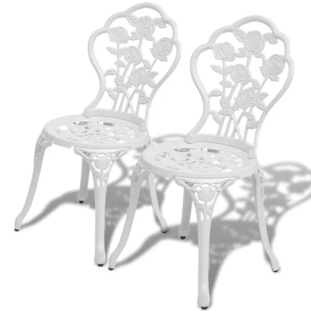 Bistro garden chairs 2 units white cast aluminum by vidaXL, Garden chairs - Ref: Foro24-43176, Price: 144,43 €, Discount: %