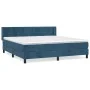 Box spring bed with dark blue velvet mattress 160x200 cm by , Beds and slatted bases - Ref: Foro24-3130971, Price: 496,77 €, ...
