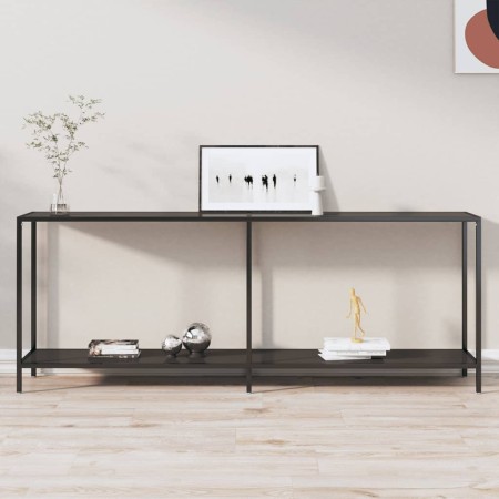 Black tempered glass console table 200x35x75.5 cm by , Side tables - Ref: Foro24-331707, Price: 104,58 €, Discount: %