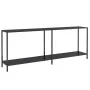 Black tempered glass console table 200x35x75.5 cm by , Side tables - Ref: Foro24-331707, Price: 98,41 €, Discount: %