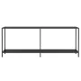 Black tempered glass console table 200x35x75.5 cm by , Side tables - Ref: Foro24-331707, Price: 98,41 €, Discount: %