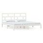 Estructura de cama madera maciza de pino blanco 200x200 cm