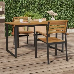 Stackable garden chairs 2 pcs solid acacia wood and metal by , Garden chairs - Ref: Foro24-362014, Price: 165,44 €, Discount: %