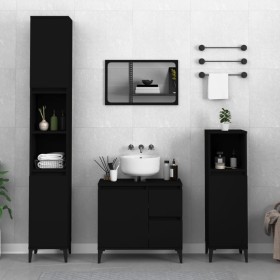 Badezimmerschrank aus schwarzem Sperrholz, 65 x 33 x 60 cm von , Badezimmermöbel - Ref: Foro24-819829, Preis: 62,29 €, Rabatt: %
