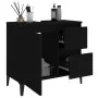 Armario de baño madera contrachapada negro 65x33x60 cm de , Muebles de baño - Ref: Foro24-819829, Precio: 60,75 €, Descuento: %