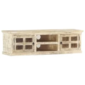 Mueble para TV de madera maciza de mango blanco 130x30x36 cm de , Muebles TV - Ref: Foro24-285899, Precio: 239,73 €, Descuent...