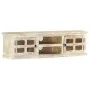Mueble para TV de madera maciza de mango blanco 130x30x36 cm de , Muebles TV - Ref: Foro24-285899, Precio: 239,73 €, Descuent...