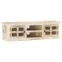 Massiver TV-Schrank aus weißem Mangoholz, 130 x 30 x 36 cm von , TV-Möbel - Ref: Foro24-285899, Preis: 243,59 €, Rabatt: %