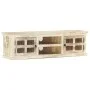 Mueble para TV de madera maciza de mango blanco 130x30x36 cm de , Muebles TV - Ref: Foro24-285899, Precio: 239,73 €, Descuent...