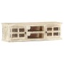 Massiver TV-Schrank aus weißem Mangoholz, 130 x 30 x 36 cm von , TV-Möbel - Ref: Foro24-285899, Preis: 243,59 €, Rabatt: %