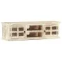 Mueble para TV de madera maciza de mango blanco 130x30x36 cm de , Muebles TV - Ref: Foro24-285899, Precio: 239,73 €, Descuent...