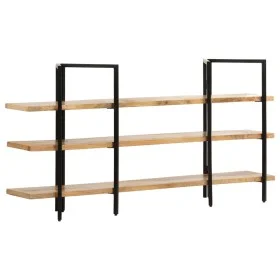 3-tier solid mango wood shelf 160x31x80 cm by , Bookcases and shelves - Ref: Foro24-286604, Price: 220,89 €, Discount: %