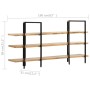 3-stufiges Regal aus massivem Mangoholz, 160 x 31 x 80 cm von , Bücherregale und Regale - Ref: Foro24-286604, Preis: 224,94 €...