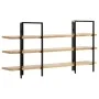 3-tier solid mango wood shelf 160x31x80 cm by , Bookcases and shelves - Ref: Foro24-286604, Price: 220,89 €, Discount: %