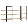 3-tier solid mango wood shelf 160x31x80 cm by , Bookcases and shelves - Ref: Foro24-286604, Price: 220,89 €, Discount: %