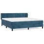Box spring bed with dark blue velvet mattress 160x200 cm by , Beds and slatted bases - Ref: Foro24-3127623, Price: 493,27 €, ...