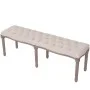 Solid wood and cream white linen bench 150x40x48 cm by , Benches for halls and storage - Ref: Foro24-245361, Price: 166,60 €,...