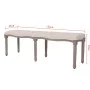 Solid wood and cream white linen bench 150x40x48 cm by , Benches for halls and storage - Ref: Foro24-245361, Price: 166,60 €,...