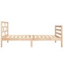 Estructura de cama individual pequeña madera maciza 75x190 cm