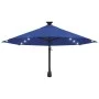 Sombrilla de pared con LEDs y poste de metal 300 cm azul de , Sombrillas - Ref: Foro24-312529, Precio: 121,07 €, Descuento: %