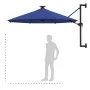 Sombrilla de pared con LEDs y poste de metal 300 cm azul de , Sombrillas - Ref: Foro24-312529, Precio: 121,07 €, Descuento: %