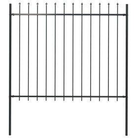Garden fence with black steel spearheads 1.7x1.5 m by , fence panels - Ref: Foro24-144927, Price: 76,56 €, Discount: %