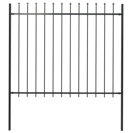 Garden fence with black steel spearheads 1.7x1.5 m by , fence panels - Ref: Foro24-144927, Price: 78,36 €, Discount: %