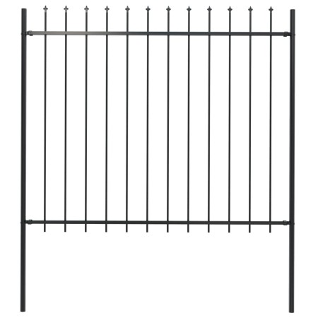 Gartenzaun mit Speerspitzen aus schwarzem Stahl 1,7x1,5 m von , Zaunpaneele - Ref: Foro24-144927, Preis: 76,48 €, Rabatt: %