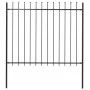 Garden fence with black steel spearheads 1.7x1.5 m by , fence panels - Ref: Foro24-144927, Price: 78,36 €, Discount: %