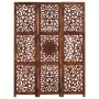 Biombo 3 paneles tallado a mano madera mango marrón 120x165 cm de , Divisores de ambientes - Ref: Foro24-285338, Precio: 196,...