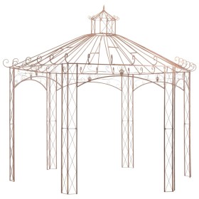 Pérgola de jardín marrón antiguo 4 m hierro