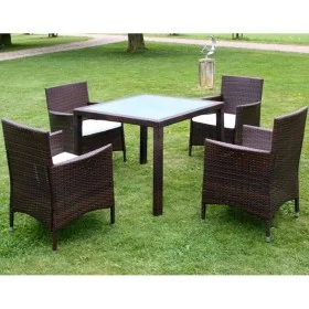 5-piece garden dining set and brown synthetic rattan cushions by vidaXL, Garden sets - Ref: Foro24-43121, Price: 395,56 €, Di...