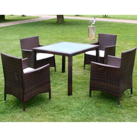 5-piece garden dining set and brown synthetic rattan cushions by vidaXL, Garden sets - Ref: Foro24-43121, Price: 401,42 €, Di...