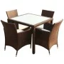 5-piece garden dining set and brown synthetic rattan cushions by vidaXL, Garden sets - Ref: Foro24-43121, Price: 395,56 €, Di...