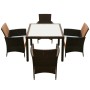 5-piece garden dining set and brown synthetic rattan cushions by vidaXL, Garden sets - Ref: Foro24-43121, Price: 401,42 €, Di...