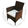 5-piece garden dining set and brown synthetic rattan cushions by vidaXL, Garden sets - Ref: Foro24-43121, Price: 395,56 €, Di...