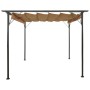 Pergola mit ausfahrbarem Dach, taupegrauer Stahl, 3 x 3 m, 180 g/m² von , Pergolen, Bögen und Gartenspaliere - Ref: Foro24-31...