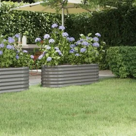 Jardinera arriate acero recubrimiento polvo gris 114x40x36 cm de , Maceteros y jardineras - Ref: Foro24-318864, Precio: 34,18...